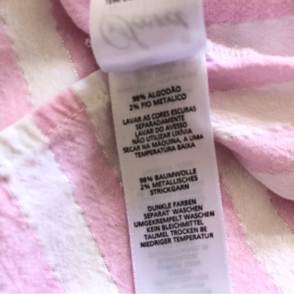 Secret Possessions Pink Metallic Stripped Button Down Shirt Top Women’s Size M/L - Picture 12 of 12